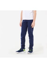 DOMYOS - Spodnie dresowe dla dzieci Domyos. Kolekcja: plus size. Kolor: niebieski. Materiał: bawełna, poliester, materiał. Sport: fitness
