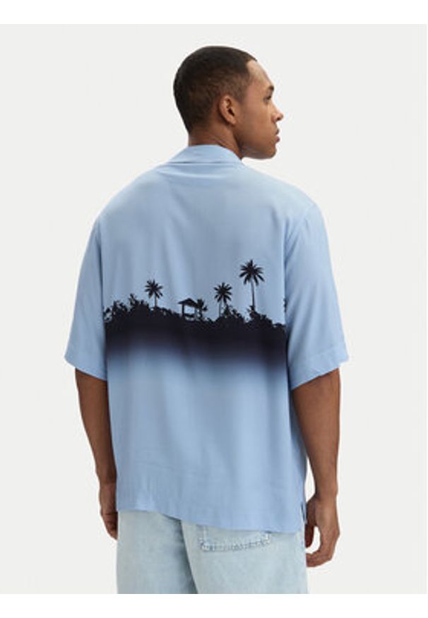 BOSS Koszula Lapisy_M 50559633 Błękitny Relaxed Fit. Kolor: niebieski. Materiał: wiskoza