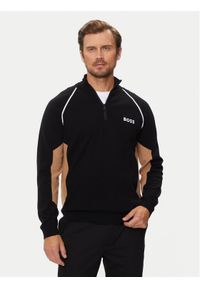 BOSS - Boss Sweter Hydro-X 50519377 Czarny Regular Fit. Kolor: czarny. Materiał: bawełna