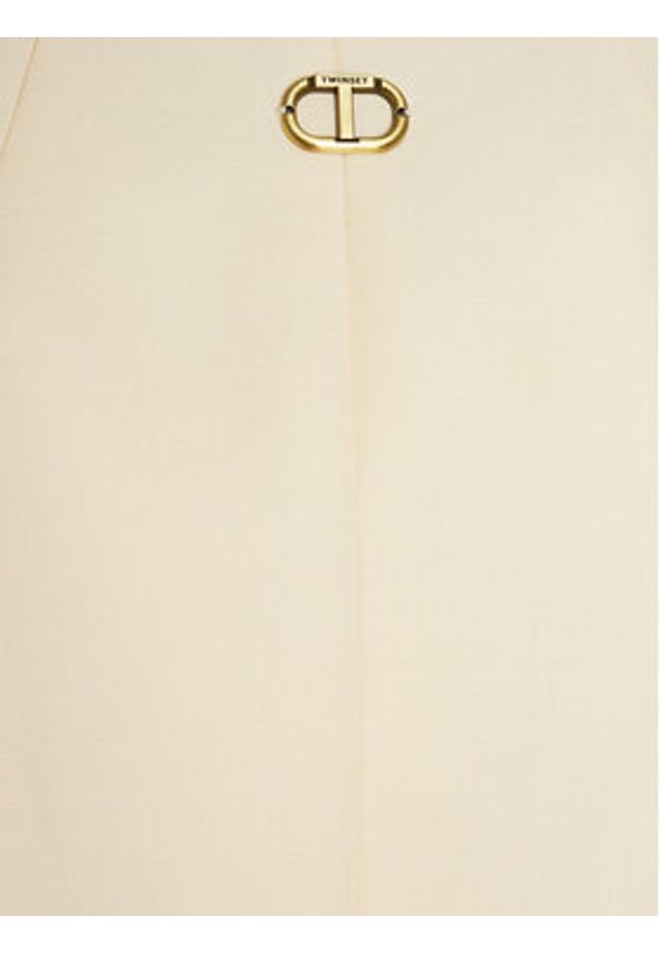 TwinSet - TWINSET Kamizelka 241TT2100 Écru Slim Fit. Materiał: wiskoza