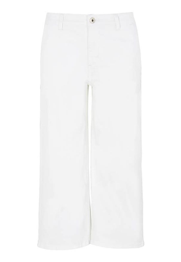 Cellbes Rozciągliwe dżinsy z szerokimi nogawkami – model culotte biały female biały 38. Kolor: biały. Materiał: tkanina, jeans. Styl: elegancki, klasyczny