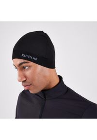 KIPRUN - Czapka do biegania Kiprun seamless. Kolor: czarny. Materiał: materiał, poliester, elastan, poliamid. Styl: sportowy