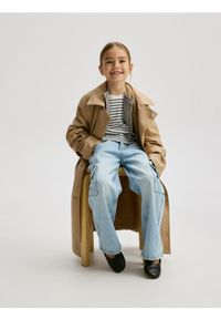 Reserved - Jeansy wide leg z kieszeniami cargo - niebieski. Kolor: niebieski