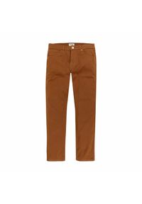 Wrangler - WRANGLER LARSTON MĘSKIE SPODNIE MATERIAŁOWE TAWNY BROWN W18S36H28. Materiał: materiał