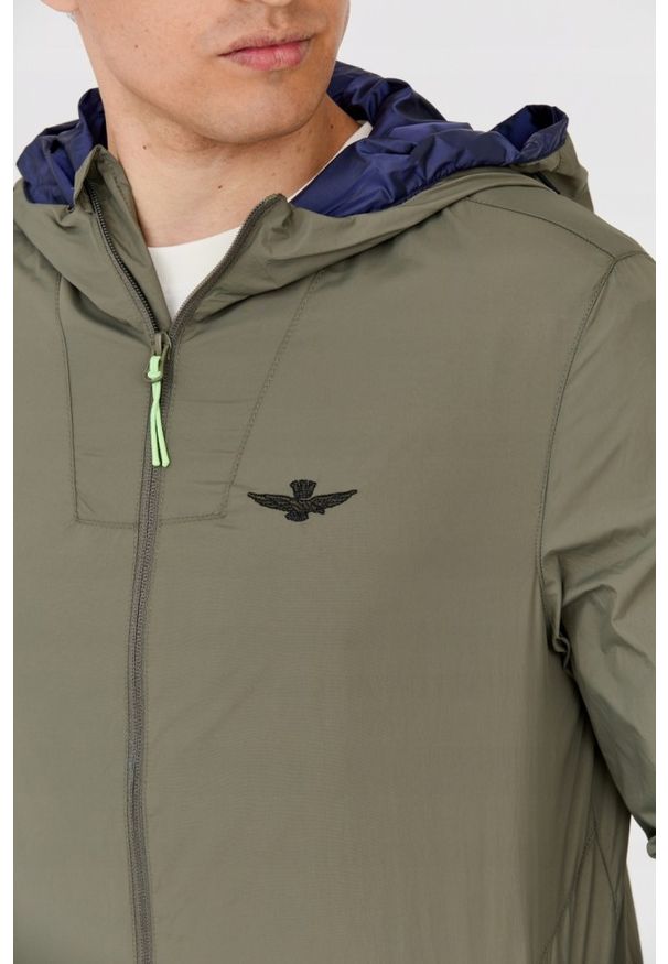 Aeronautica Militare - AERONAUTICA MILITARE Kurtka męska zielona. Typ kołnierza: kaptur. Kolor: zielony