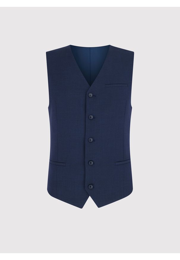 Pako Lorente - PAKO LORENTE – Gładka jednorzędowa kamizelka męska. Materiał: poliester, wiskoza, elastan. Wzór: gładki