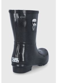 Karl Lagerfeld Kalosze KL47073.VDS damskie kolor czarny. Nosek buta: okrągły. Kolor: czarny. Materiał: materiał, guma. Wzór: gładki #4