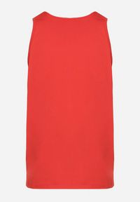 Born2be - Czerwona Klasyczna Bawełniana Koszulka Zivea. Okazja: na co dzień. Kolor: czerwony. Materiał: bawełna. Wzór: aplikacja. Styl: klasyczny #5