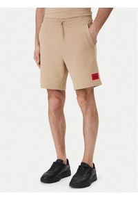 Hugo - HUGO Szorty sportowe Diz222 50466196 Beżowy Regular Fit. Kolor: beżowy. Materiał: bawełna. Styl: sportowy #1