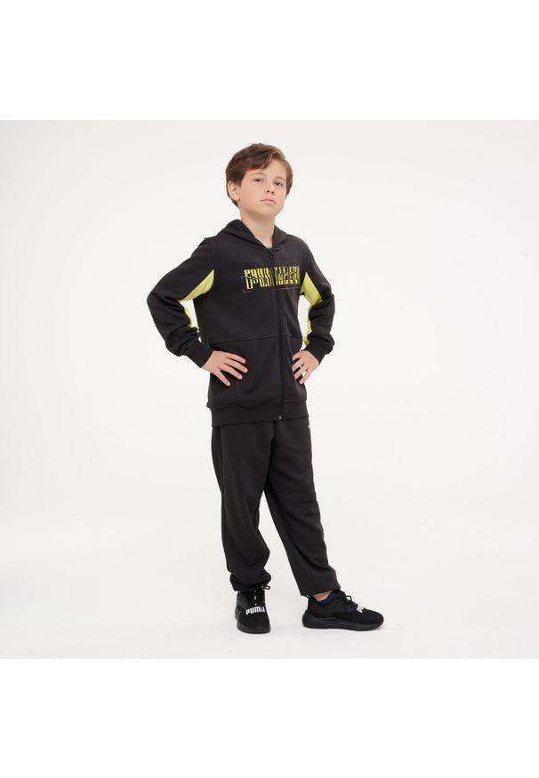 Dres dziecięcy Puma. Okazja: na uczelnię. Kolor: czarny, wielokolorowy, żółty. Materiał: dresówka. Styl: sportowy