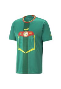 Puma - Męska replika koszulki wyjazdowej Senegalu 22/23 PUMA Pepper Green Red. Kolor: czerwony, wielokolorowy, zielony. Materiał: materiał