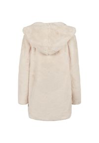 Urban Classics - Płaszcz Damski Z Kapturem Teddy Fleece. Typ kołnierza: kaptur. Kolor: biały
