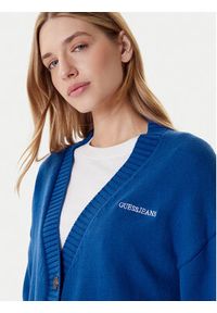 Guess Jeans Kardigan W4BR81 Z3HM1 Niebieski Regular Fit. Kolor: niebieski. Materiał: bawełna #4
