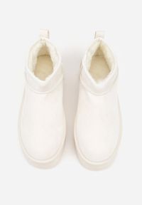 Born2be - Beżowe Mocno Ocieplane Śniegowce Wsuwane na Grubej Podeszwie Oriphesi. Okazja: na co dzień, na spacer. Zapięcie: bez zapięcia. Kolor: beżowy. Materiał: jeans. Sezon: zima. Styl: casual #5