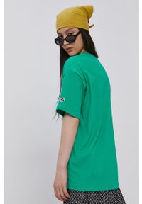 Superdry T-shirt bawełniany kolor zielony. Okazja: na co dzień. Kolor: zielony. Materiał: bawełna. Wzór: nadruk. Styl: casual