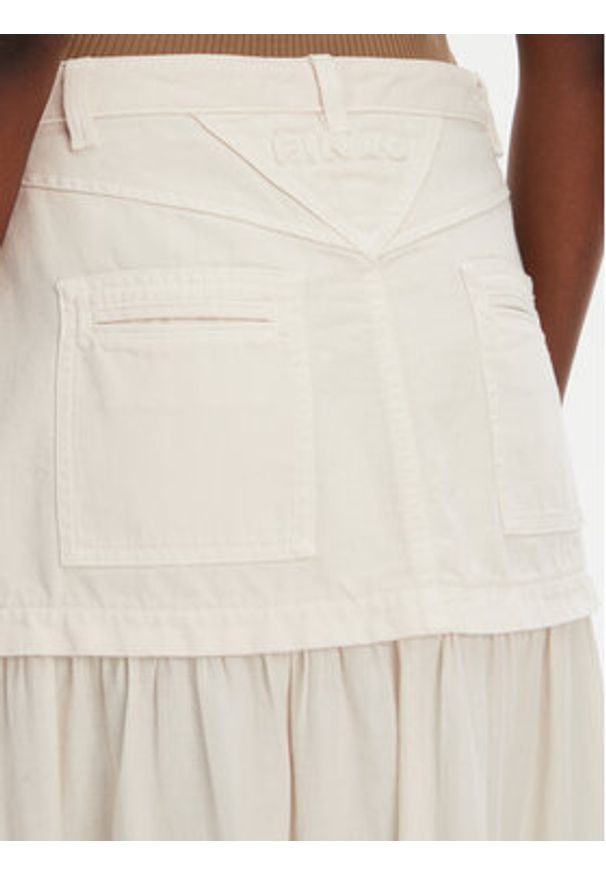 Pinko - PINKO Spódnica maxi Kenny 105252 A2MI Écru Regular Fit. Materiał: bawełna