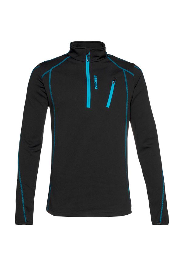 Koszulka męska Protest HUMANS 1/4 zip top. Kolor: czarny. Sezon: zima. Sport: narciarstwo