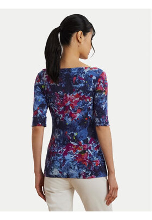 Lauren Ralph Lauren - LAUREN RALPH LAUREN Bluzka 200971065001 Granatowy Slim Fit. Kolor: niebieski. Materiał: bawełna