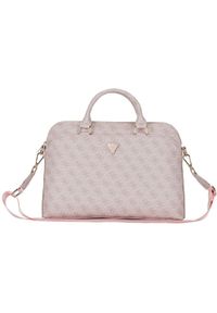 Bag Guess 4G Zipper Pocket Triangle Logo 15" pink