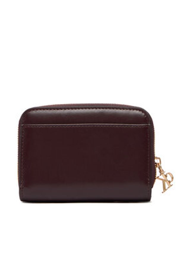 Calvin Klein Mały Portfel Damski Ck Medium Flap Zip Around LV04F1075G Brązowy. Kolor: brązowy. Materiał: skóra