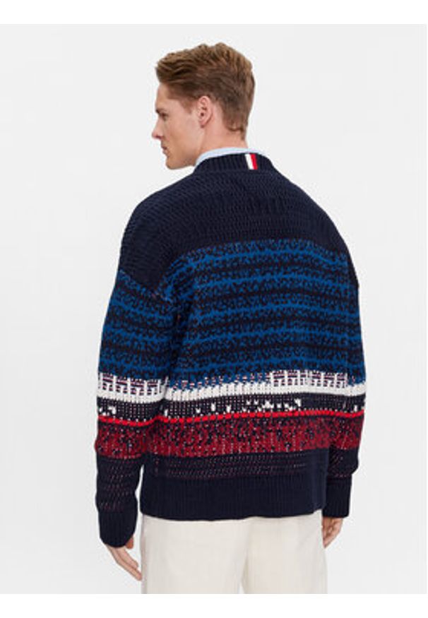 TOMMY HILFIGER - Tommy Hilfiger Kardigan MW0MW33088 Granatowy Regular Fit. Kolor: niebieski. Materiał: bawełna
