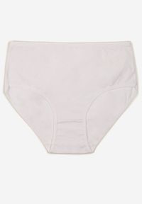 Born2be - Białe Gładkie Majtki Figi z Bawełny Idina. Kolekcja: plus size. Kolor: biały. Materiał: bawełna. Wzór: gładki
