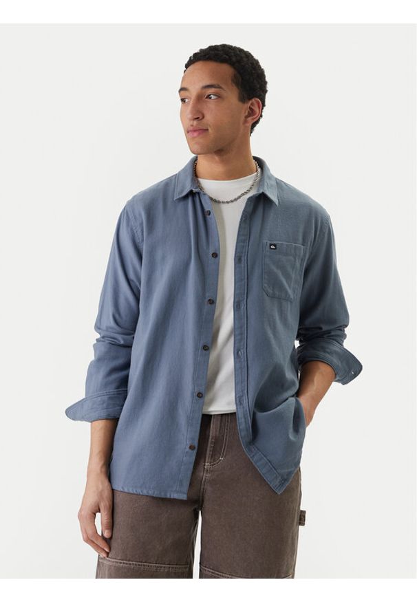 Quiksilver Koszula Motherfly Solid EQYWT04651 Niebieski Regular Fit. Kolor: niebieski. Materiał: bawełna