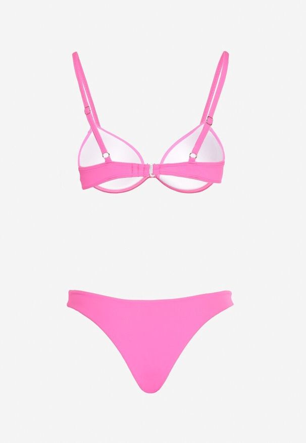 Born2be - Fuksjowe Bikini Biustonosz z Usztywnianymi Miseczkami i Majtki Typu Figi Regulowanymi Ramiączkami Ellati. Kolor: różowy