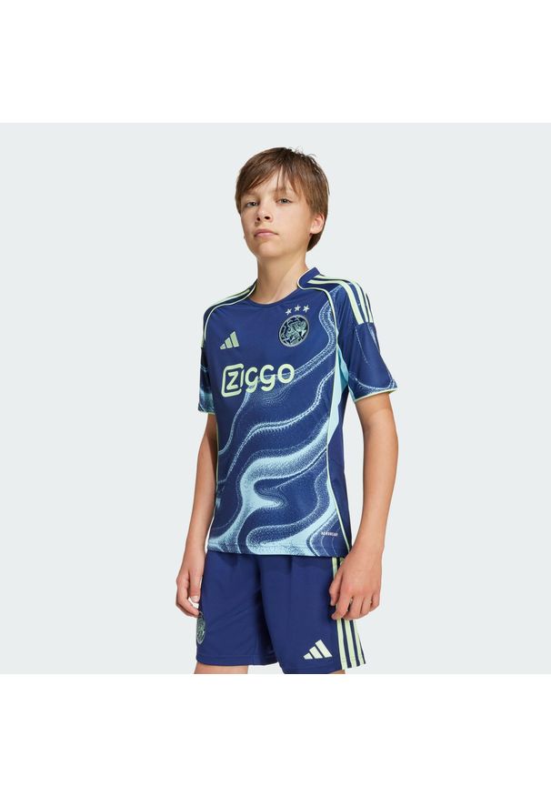 Adidas - Koszulka Ajax Amsterdam 25/26 Away Kids. Kolor: niebieski. Sport: piłka nożna
