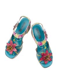 Sandały damskie Artiker, cholewka ze skóry naturalnej pasek wokół kostki z zapięciem na rzep, niebieskie, 58C1026. Zapięcie: rzepy. Kolor: niebieski. Materiał: skóra #7