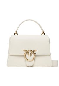 Pinko Torebka Love One Top Handle Classic Light PE 23 PLTT 100066 A0F1 Biały. Kolor: biały. Materiał: skórzane