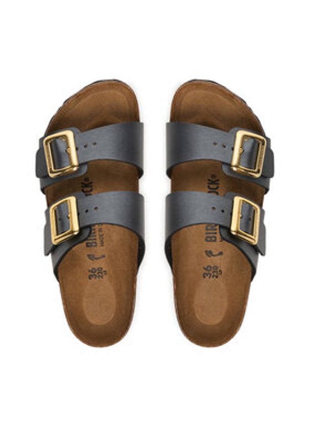 Birkenstock Klapki Sydney Cushion Buckle 1031689 Czarny. Kolor: czarny. Materiał: skóra