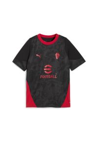 Puma - Młodzieżowa koszulka treningowa AC Milan PUMA Black For All Time Red. Kolor: czerwony, wielokolorowy, czarny. Sport: piłka nożna