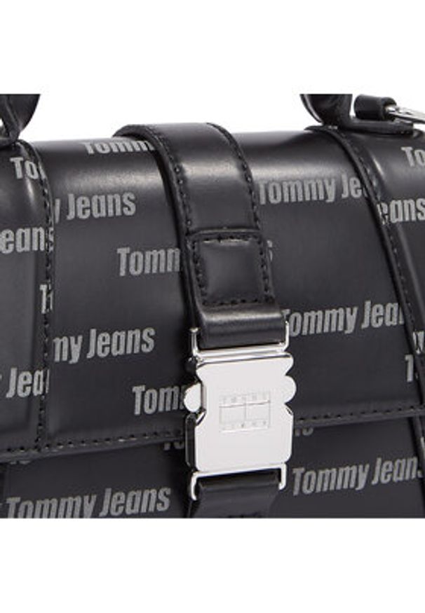 Tommy Jeans Torebka Tjw Item Crossover Print AW0AW15650 Czarny. Kolor: czarny. Wzór: nadruk. Materiał: skórzane