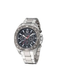 Nautica Zegarek Sporty Chronograph NAPBSS505 Srebrny. Kolor: srebrny. Styl: sportowy