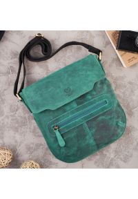 Listonoszka skórzana PAOLO PERUZZI T-61-GR zielona. Kolor: zielony. Materiał: skórzane #1