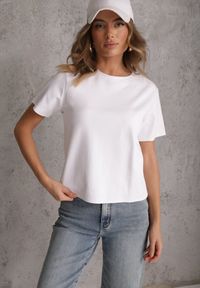 Renee - Biały Casualowy T-shirt z Bawełny Nealiara. Okazja: na co dzień. Kolor: biały. Materiał: bawełna. Wzór: aplikacja. Styl: casual #4