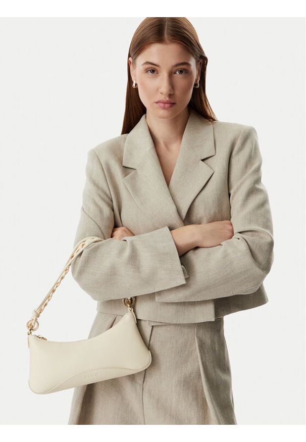 Hugo - HUGO Torebka Ilary 50562964 Kremowy. Kolor: kremowy. Materiał: skórzane