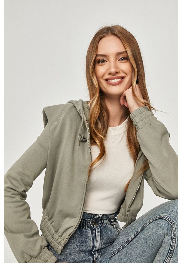 Answear Lab - Bluza bawełniana. Typ kołnierza: kaptur. Kolor: turkusowy. Materiał: bawełna. Styl: wakacyjny