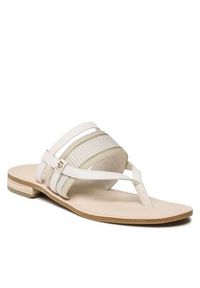TOMMY HILFIGER - Tommy Hilfiger Japonki Th Webbing Mule Sandal FW0FW07275 Biały. Kolor: biały. Materiał: skóra