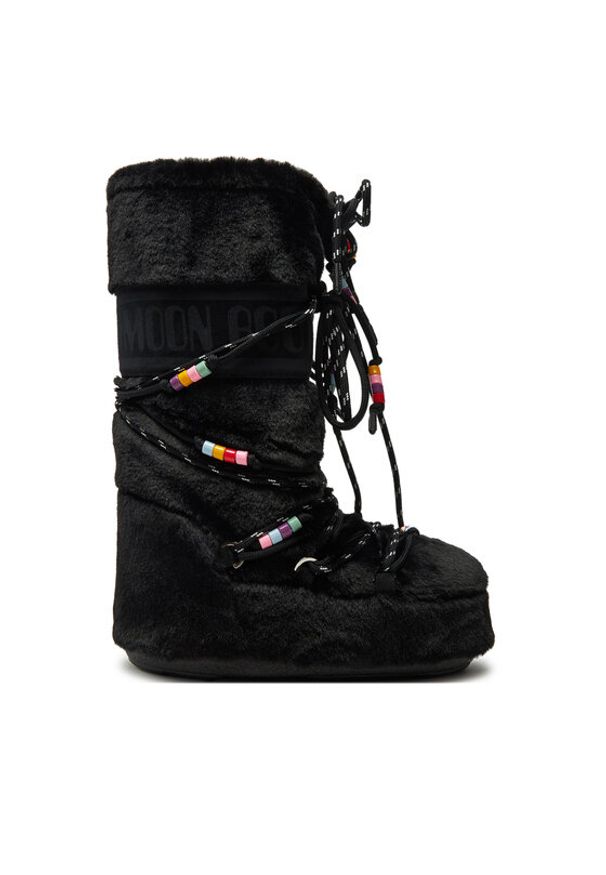 Moon Boot Śniegowce Icon Faux Fur BEADS80D1408990 Czarny. Kolor: czarny. Materiał: materiał