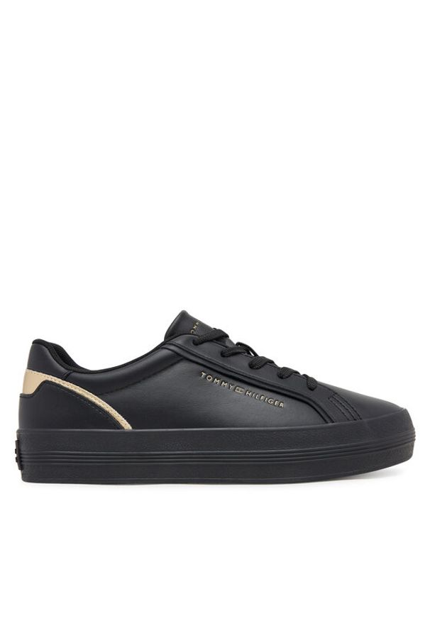 TOMMY HILFIGER - Tommy Hilfiger Sneakersy Vulc Foxing FW0FW08683 Czarny. Kolor: czarny. Materiał: skóra
