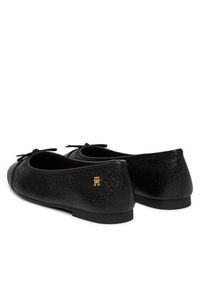 TOMMY HILFIGER - Tommy Hilfiger Baleriny Th Monogram Ballerina FW0FW09468 Czarny. Kolor: czarny. Materiał: skóra #5
