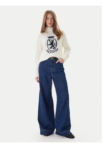 TOMMY HILFIGER - Tommy Hilfiger Golf WW0WW46434 Écru Regular Fit. Typ kołnierza: golf. Materiał: bawełna #5