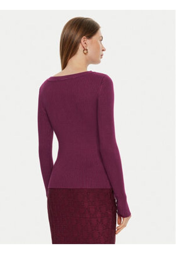 Marciano Guess Sweter 4YGR28 5613Z Bordowy Regular Fit. Kolor: czerwony. Materiał: wiskoza