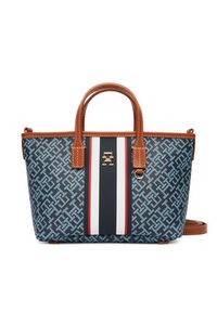TOMMY HILFIGER - Tommy Hilfiger Torebka Th Monoplay Mini Tote Stripe Le AW0AW18389 Niebieski. Kolor: niebieski. Materiał: skórzane #4