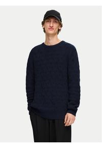 Selected Homme Sweter 16094503 Granatowy Regular Fit. Kolor: niebieski. Materiał: bawełna