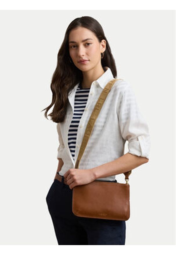 Lauren Ralph Lauren - LAUREN RALPH LAUREN Torebka 431970155002 Brązowy. Kolor: brązowy. Materiał: skórzane