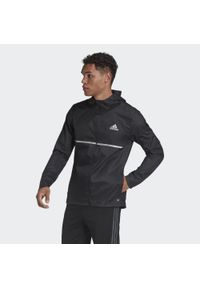 Adidas - Kurtka adidas Own The Run. Kolor: wielokolorowy, czarny, szary. Sport: bieganie