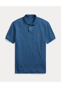 Ralph Lauren - RALPH LAUREN - Granatowa koszulka polo Mesh. Typ kołnierza: polo. Kolor: niebieski. Materiał: mesh. Długość: długie. Wzór: haft, ze splotem #4